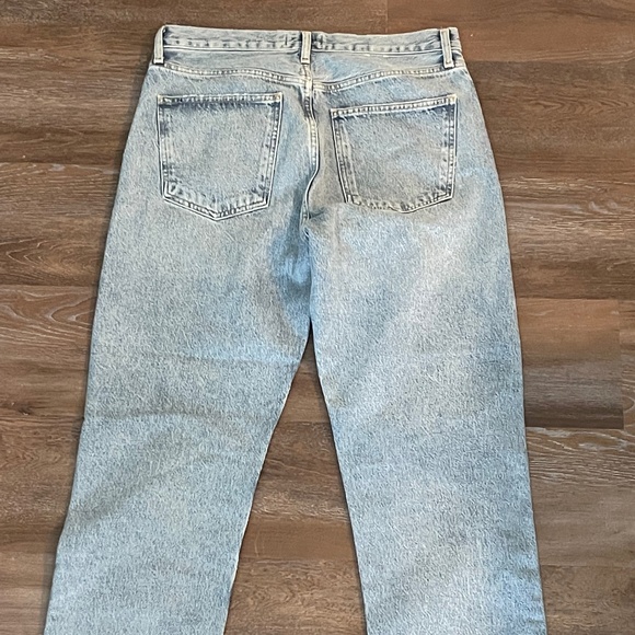 Agolde Womens 90s High Rise Straight Distressed Denim Jeans - Picture 2 of 3